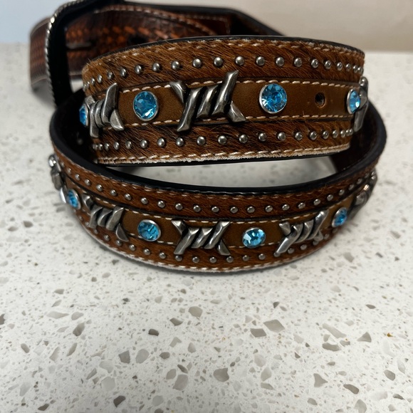 Ariat Accessories - Ariat Brown Leather Belt, cowboy cowgirl rodeo